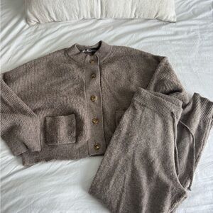 Knit Cardigan and Pants Set
